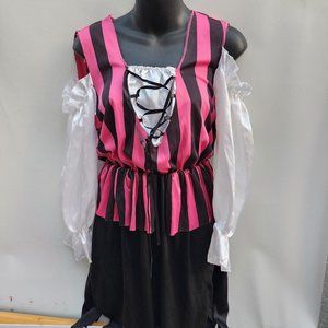 Large Pink/Black/White Sexy Pirate Outfit